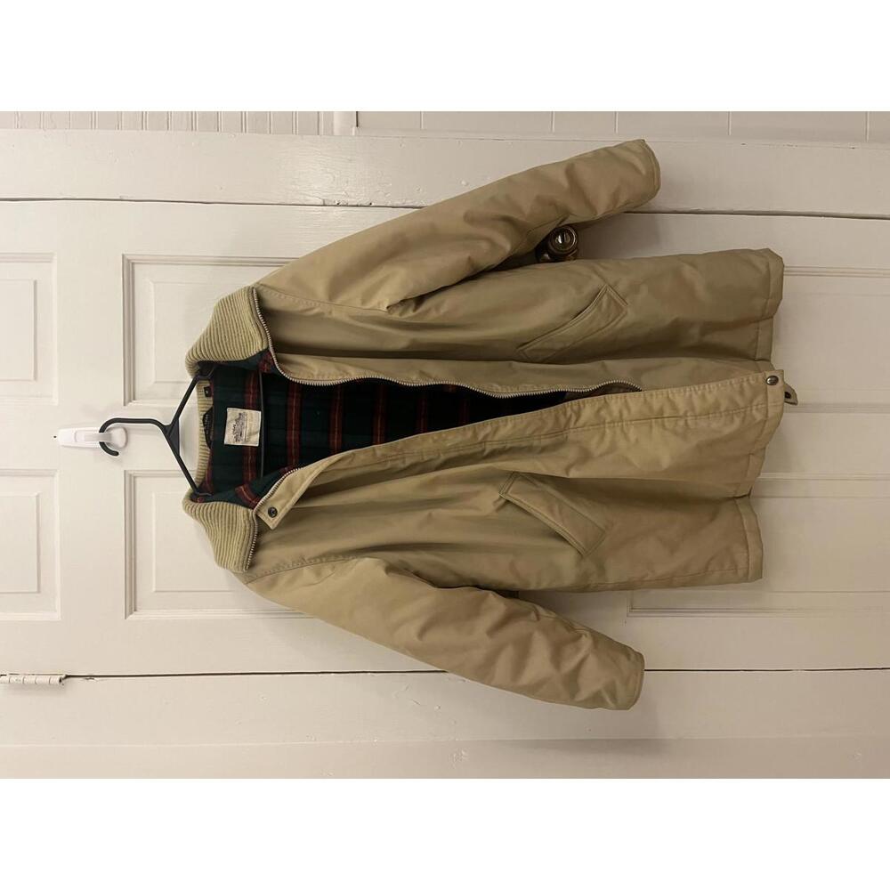 Windsor Bay Women's Beige Coat with Cozy Plaid Lining, Size M